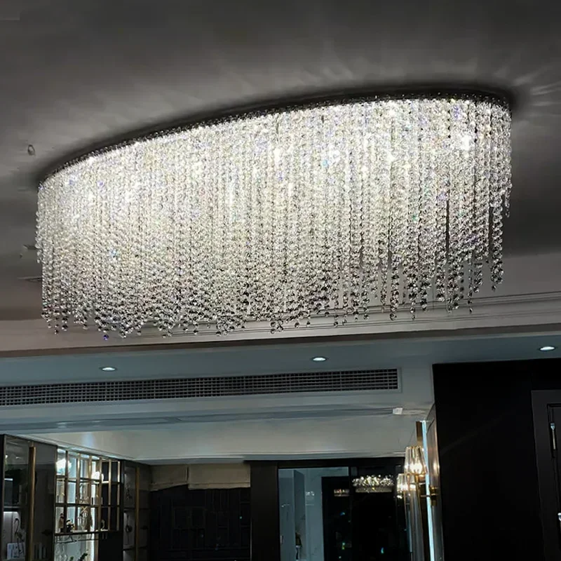 

Modern Luxury K9 Crystal Gig Pendent Lamp For Hotel Lobby Living Room Spiral Staircase Villa Home Decorative Chandelier