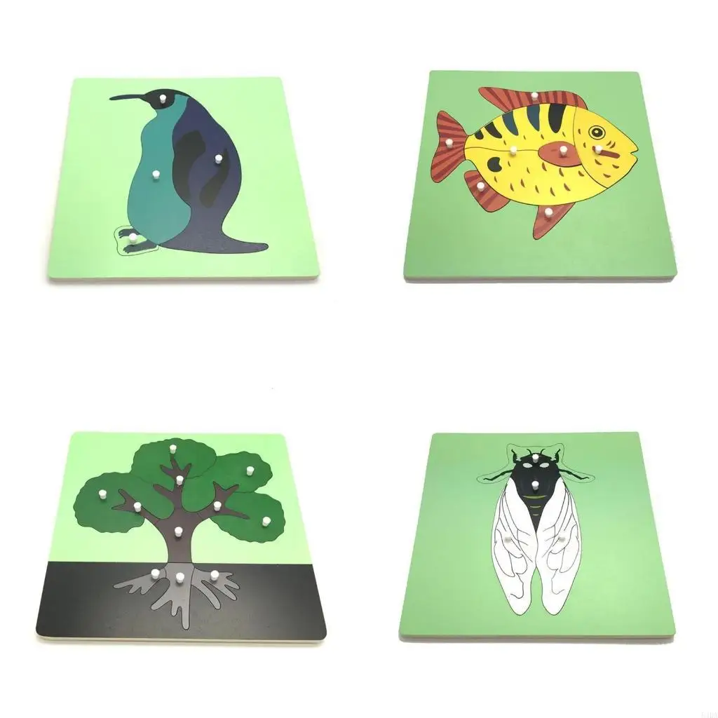 54DA Animal Cognitive Toy Montessori Matching Puzzle Toddler Developmental Toy