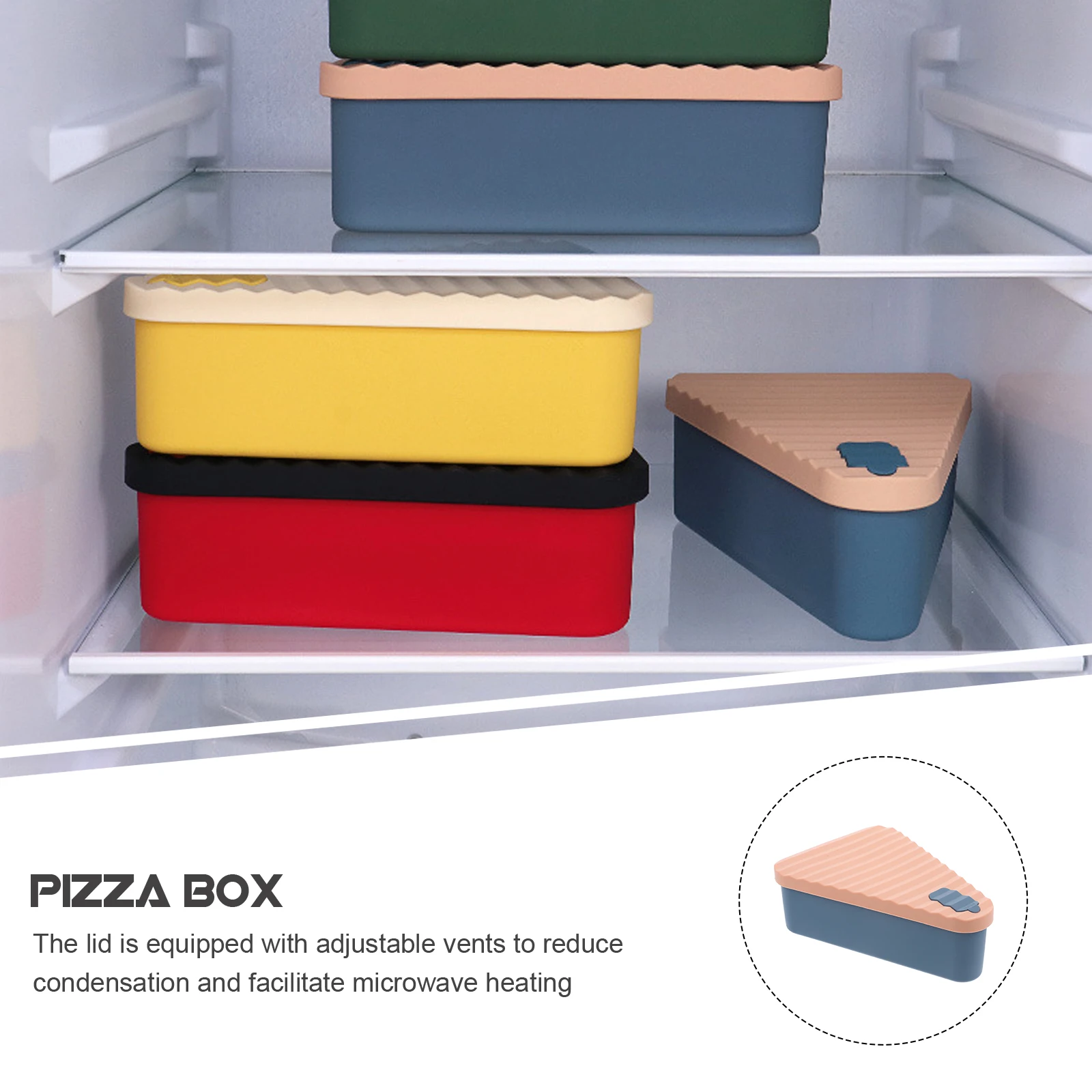 

Silicone Food Storage Container Vacuum Seal Pizza Holder Microwave Safe Reusable Fresh Keeper Adjustable Vent for Sandwiches