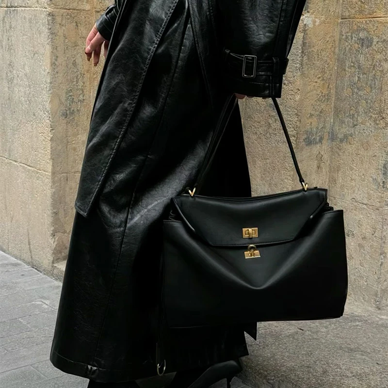 Bolso de mano de gran capacidad para mujer, bolso de mano de cuero suave de alta calidad, bolso cruzado de viaje a la moda, Maletín de negocios