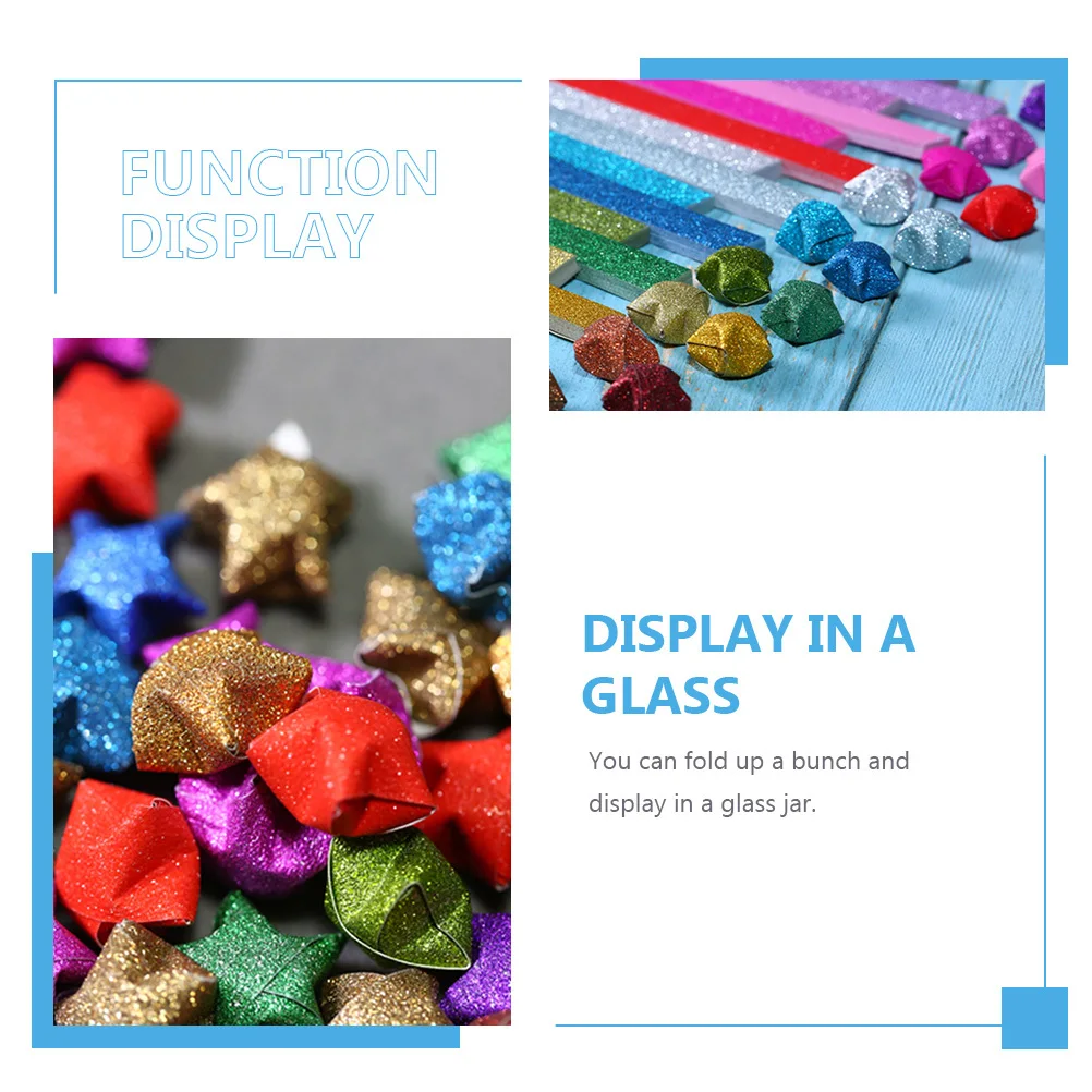 

460Pcs Colorful Star Paper Strips Foldable Origami Paper DIY Handmade Craft Supplies for Notes Gifts Glitter Origami