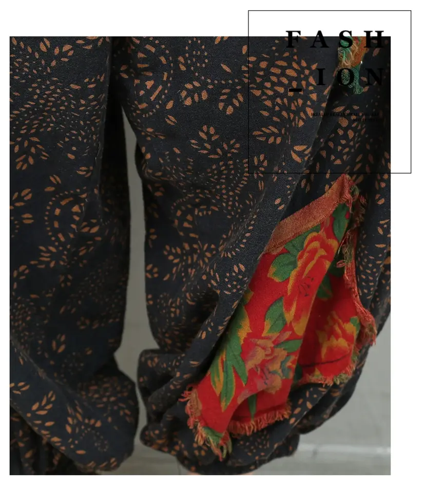Pants Only)Vintage Distressed Cotton Linen Jumpsuit Women