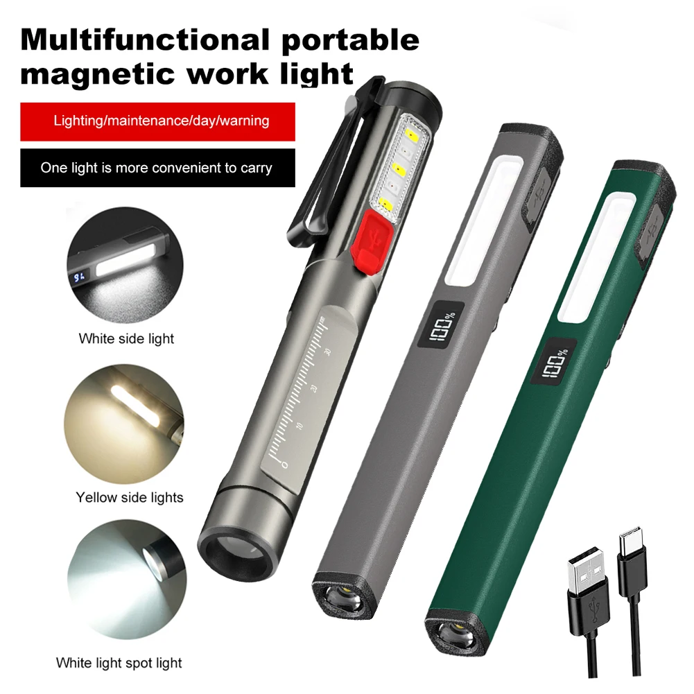 

LED+SMD Medical Handy Pen Light USB Charging Work Inspection Flashlight 400mAh Medical Pen Pupil Lamp for Doctor Nurse Diagnosis