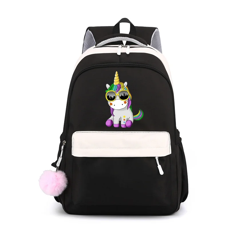 Niedlicher Cartoon-Einhorn-Rucksack für Mädchen und Jungen, coole Einhorn-Schultasche, große Kapazität, Reißverschluss-Rucksack, Einhorn-Rucksäcke