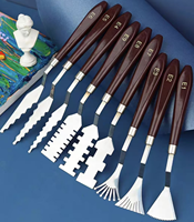 9Pcs Texture Art Scraper, Color Knife, Special-Shaped Scraper Head, Tooth Shape Color Knife, Oil Painting Acrylic Paint Scraper​
