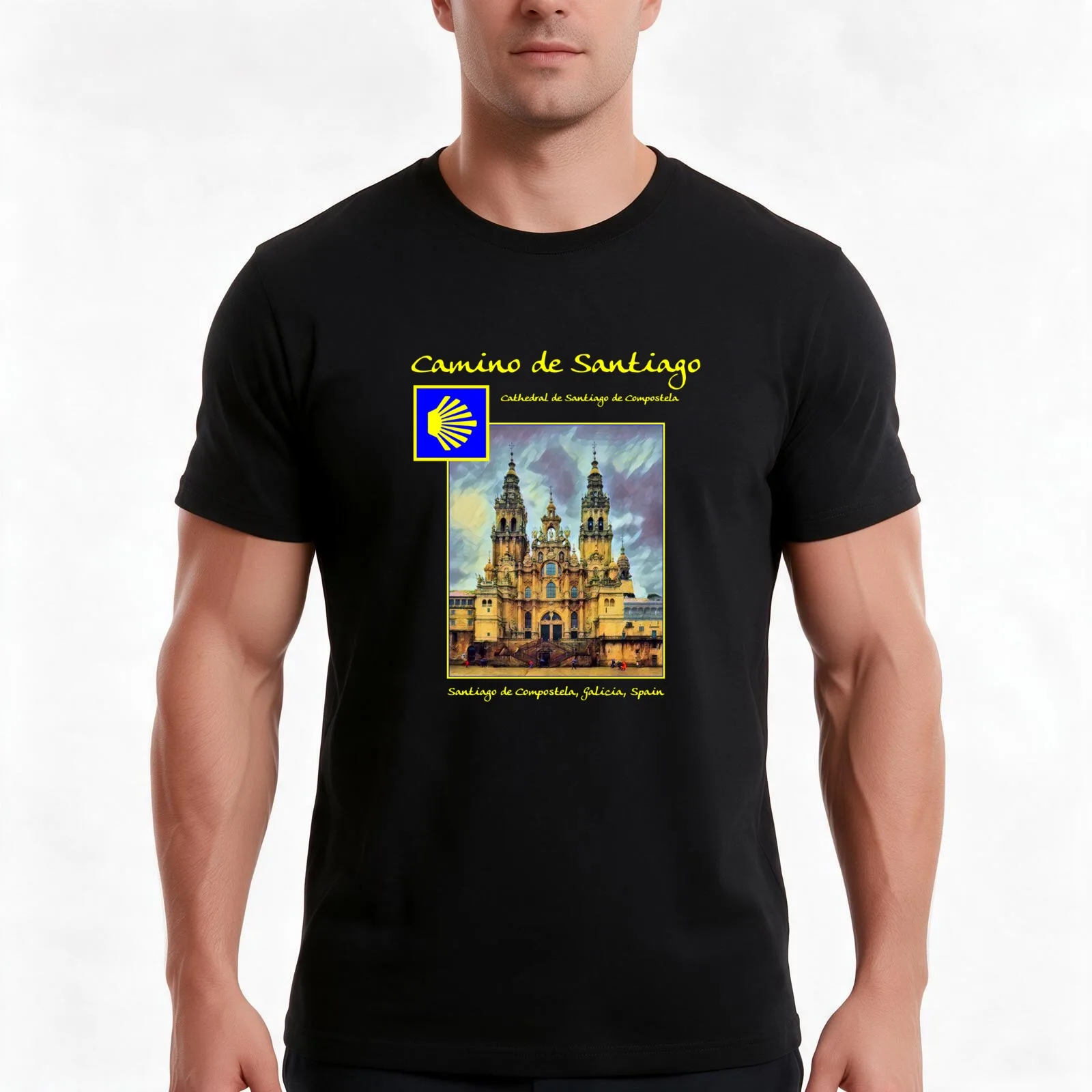 Cathedral de Santiago de Compostela T-Shirt Summer Casual Cotton Tee Oversized Streetwear Tops Vintage Graphic Print