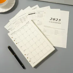 2025 Agenda A5 Agenda giornaliera Planner inglese Notebook inglese Lista delle cose da fare giornaliere Stazionario a fogli mobili