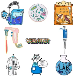Catuni Creative Lab Enamel Pin Brooch for Researcher Student Teacher New Science Biology Chemistry Lapel Lanyard Bag Coat Gift