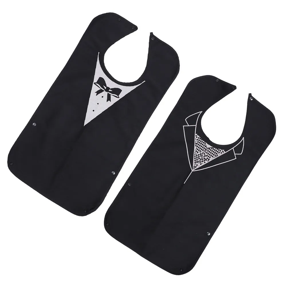 

2Pcs Adult Bibs for Elderly and Disabled Reusable Washable Waterproof Eating Clothing Protector Senior Meal Bib with Adjustable