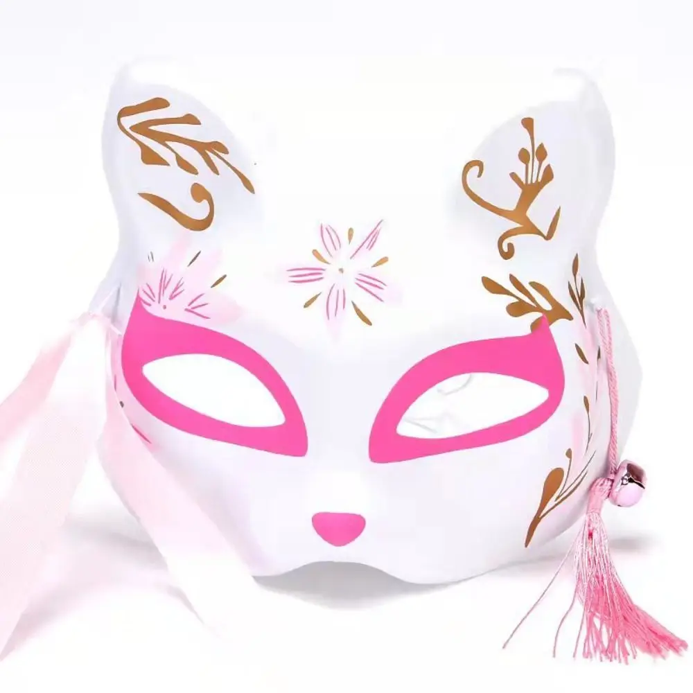 2 pezzi Masquerade dipinto a mano Anime giapponesi volpi maschera mezze maschere Cosplay puntelli per feste