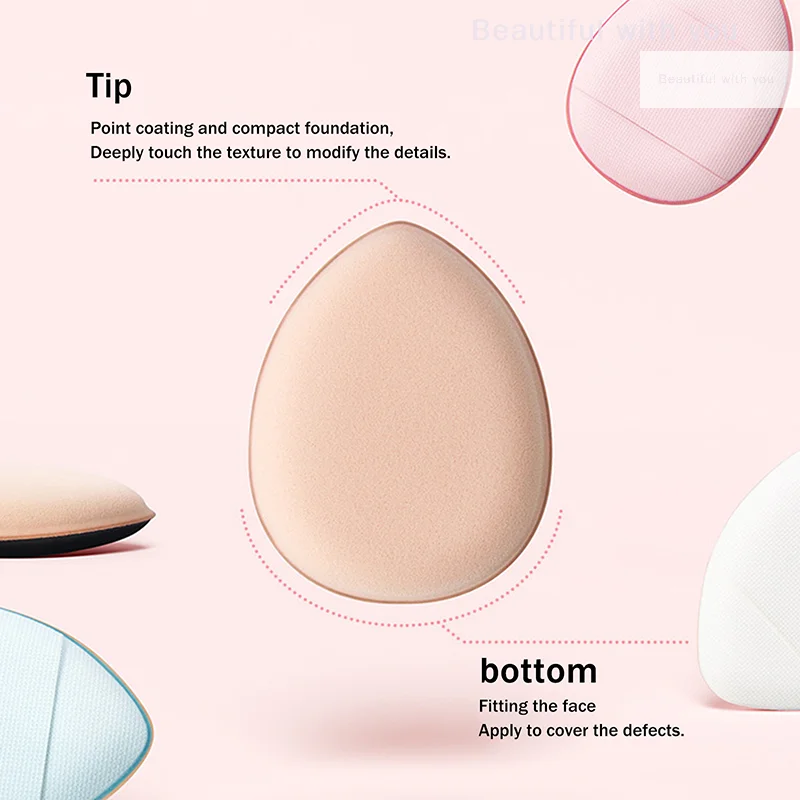 Mini dedo puff fundação pequena almofada de ar em pó esponja rosto corretivo bb creme aplicador cosmético ferramentas de maquiagem