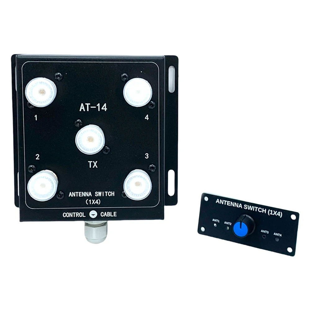 

4-Way Coax Remote Antenna Switch Antenna Switch 500W PEP Antenna Signal Switch 1.8-60MHz RF Antenna Switch for Radio Stations
