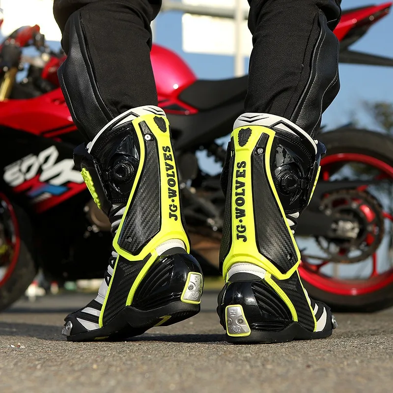 Women Men Motorcycle Riding Boots Shock-absorbing Off-road Rally Protective Moto Shoes Anti Slip Wear-resistant Commuting Boots