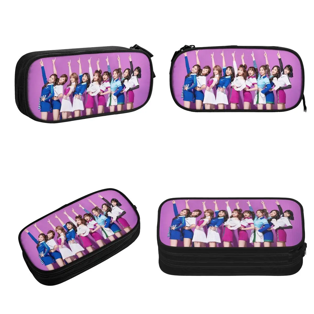Fun Kpop Singer Twice Girls Pencil Cases Large Storage Pen Bags Pen Box Pencil Pouch For Boys Girls Students Stationery Office