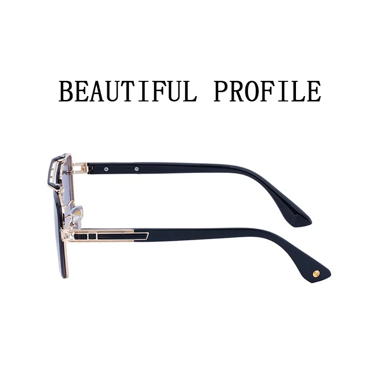 2025 kwadratowe okulary przeciwsłoneczne męskie luksusowe okulary przeciwsłoneczne bez oprawek damskie Vintage modne okulary Gafas De Sol Hombre Lunette De Soleil — zdjęcie 6