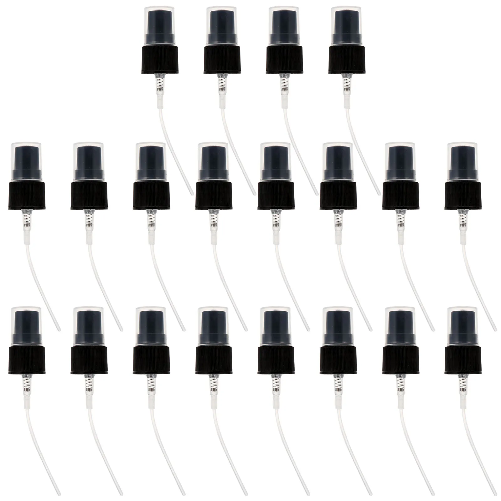 20 Pcs Black Spray Heads Alcohol Bottles Fine Mist Pump Tops Sprinkler Accessories Plastic Bottle Nozzle Reusable