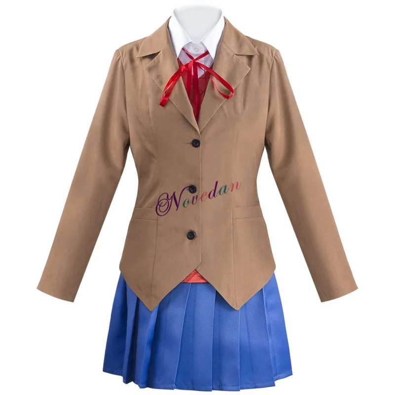 Anime dokidoki doki doki literatura clube monika cosplay sayori yuri natsuki cosplay traje peruca feminino menina jk uniforme escolar