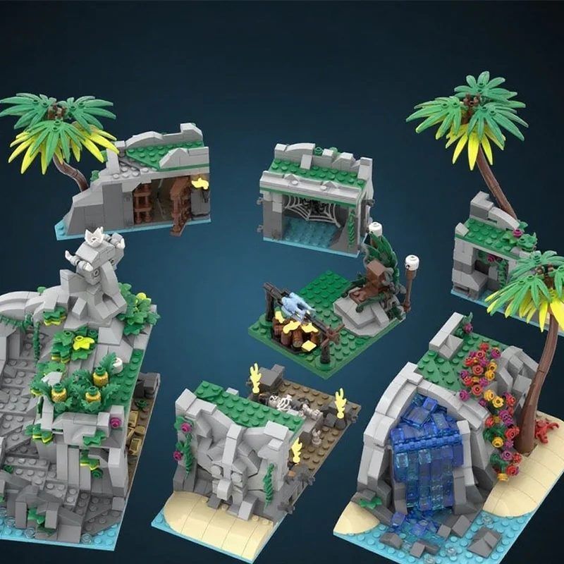 1858 قطعة MOC TAPU جزيرة القراصنة نموذج اللبنات هدايا عيد الميلاد العمارة تجميع لعبة فكرة الإبداعية عيد ميلاد الاطفال #4