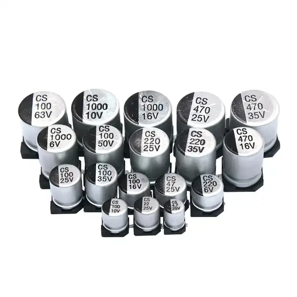 10PCS SMD Electrolytic capacitor aluminum 6.3V 10V 16V 25V 35V 50V 1UF 2.2UF 4.7UF 10UF 47UF 100UF 220UF 330UF 470UF 680UF