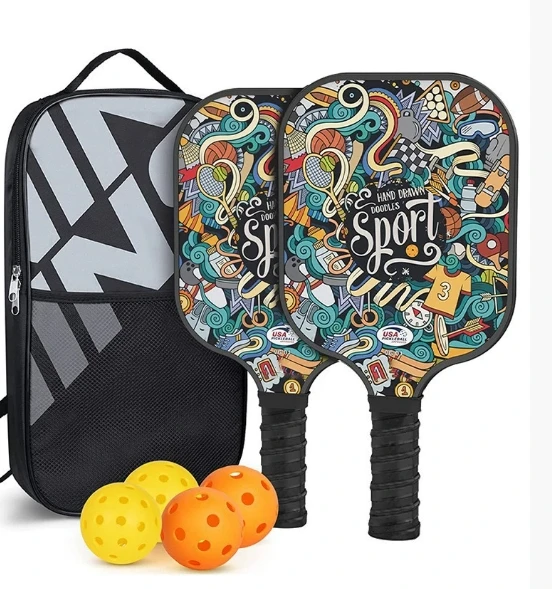 

1set USAPA Approved Thermoformed Unibody Raw Carbon Fiber Pickleball Paddle Spin For Adult and children's Pickleball Paddle