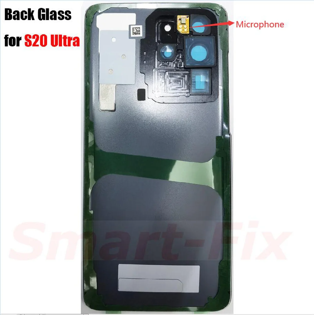 OEM Glass Replacement Back Cover Case for SAM-S20 Ultra Backcover Back Rear Glass Housing with Microphone Camera Lens&Adhesive