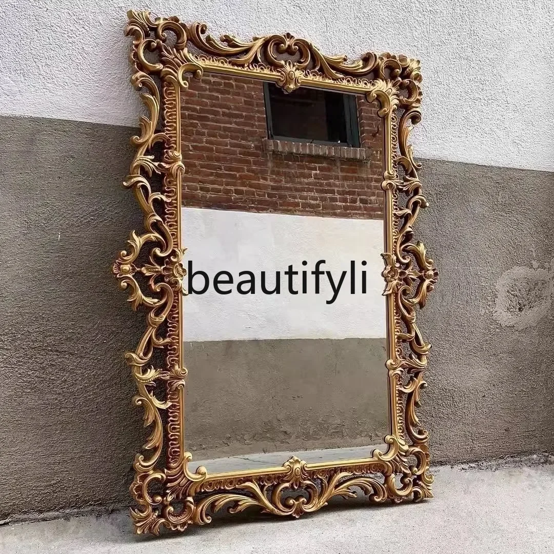 

a44 European mirror full-length mirror retro, floor-to-ceiling mirror household bedroom cloakroom, villa full-length