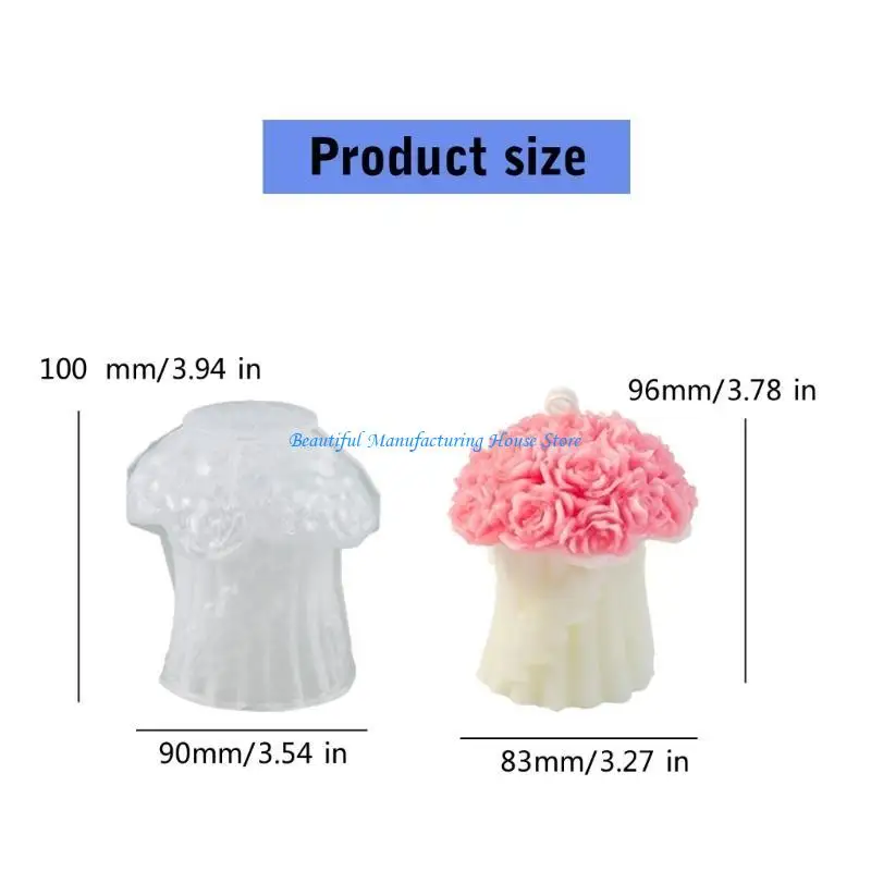 E56A Stampi in silicone Stampi per realizzare candele Stampi artigianali in silicone Forma fiore Stampi per ornamenti fatti a