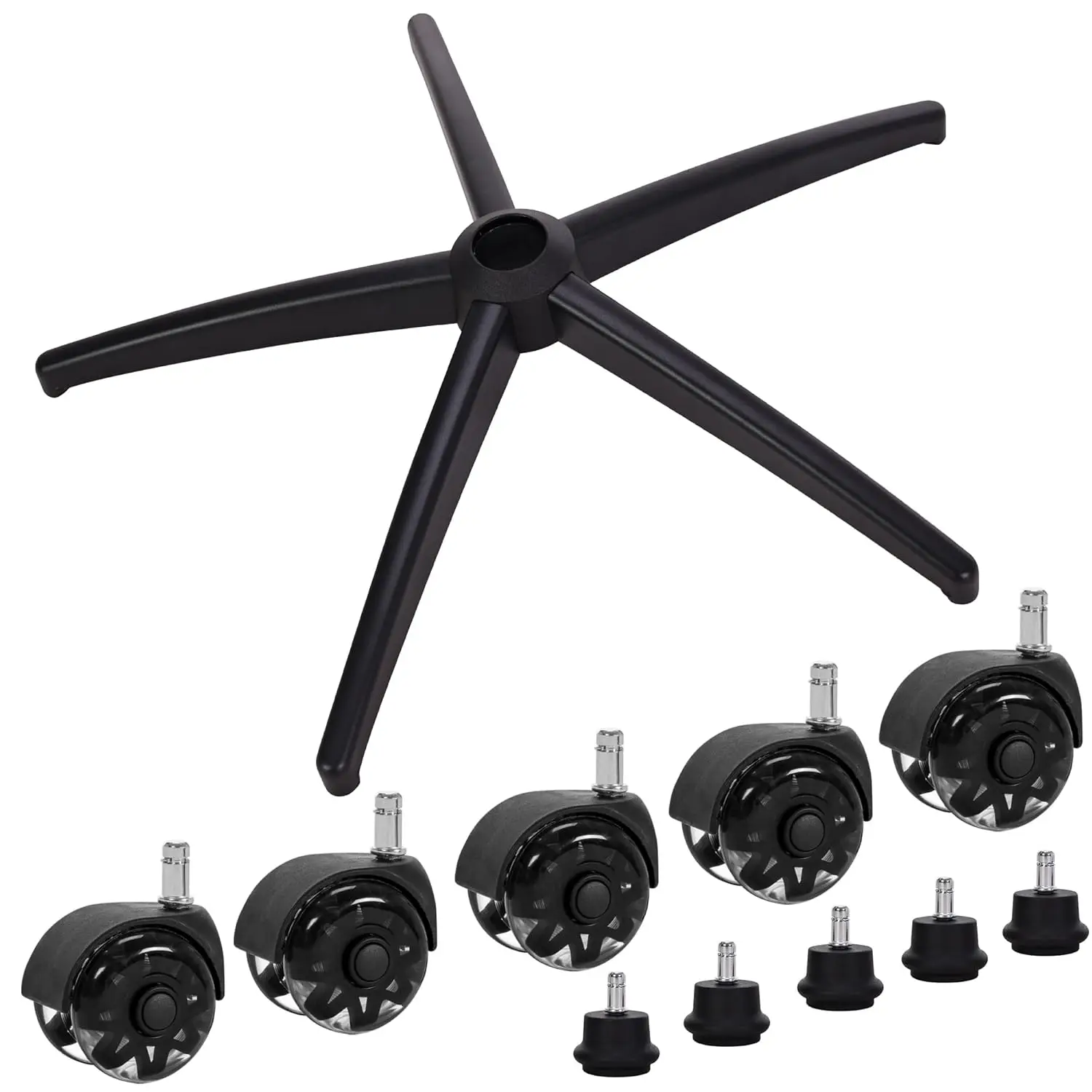 Heavy Duty Office Gaming Chair Base Replacement with 5 Wheels, 28 Inch Universal Black Metal Base for Computer Chairs