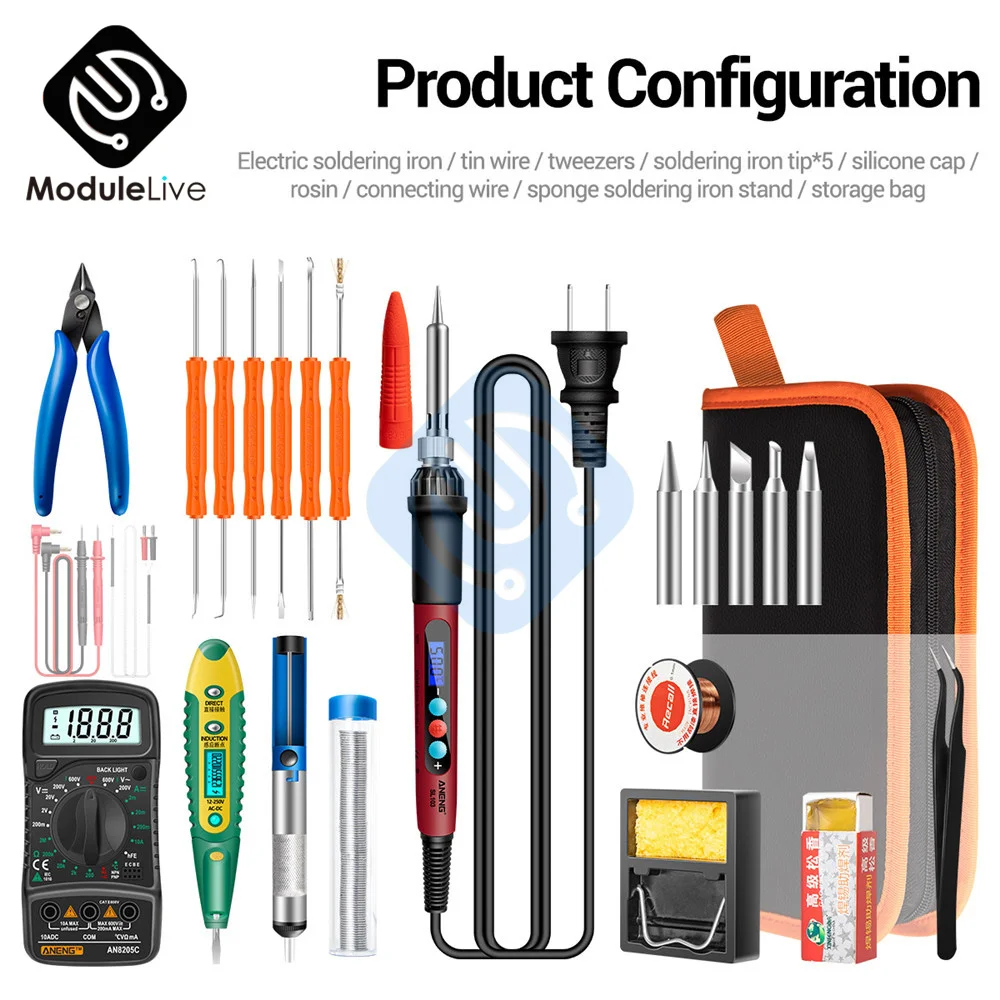 SL103 SL102 Solder iron Adjustable Temperature Soldering Iron Kit 60W Welding Tools Repair Heater Soldering Gun With Multimeter