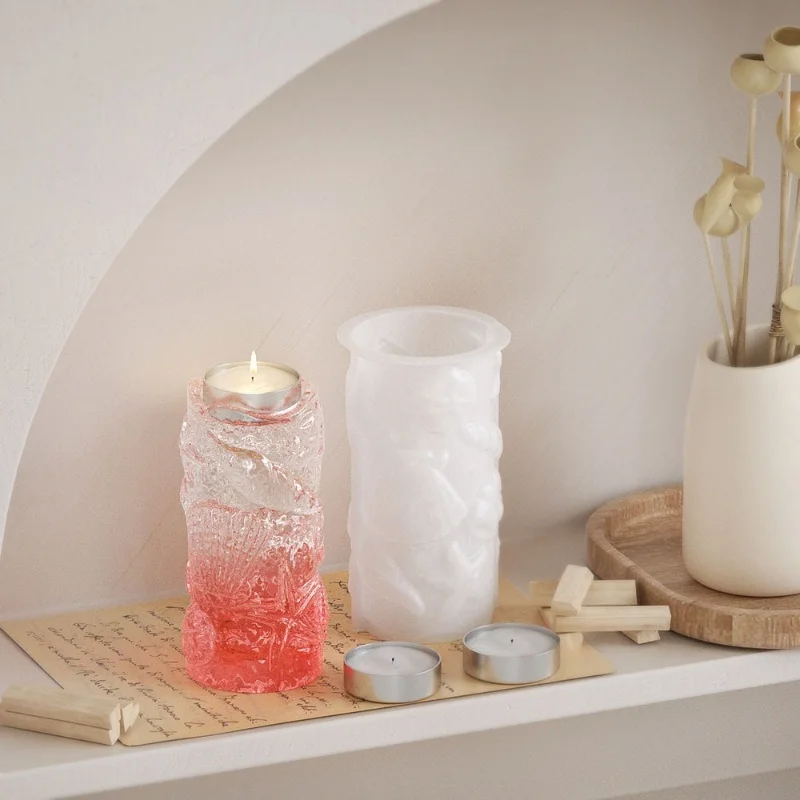 Ocean Cylindrical Candle Silicone Mold DIY Animal Aromatherapy Gypsum Candle Holder Resin Epoxy Mold Home Decoration Storage