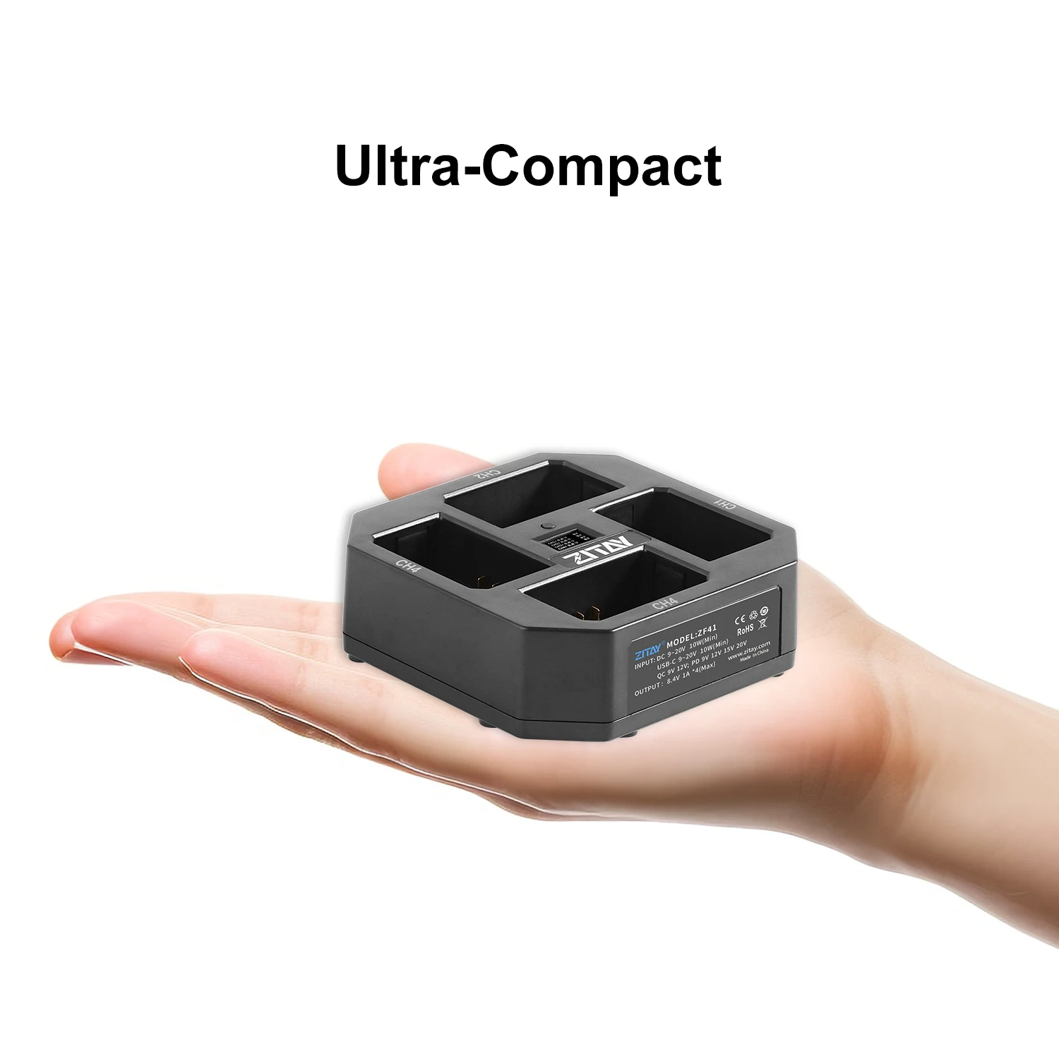 Stazione di ricarica rapida ZITAY a 4 canali di tipo C con adattatore per caricabatterie rapido PD 65W per batterie Sony NP-FZ100, compatibile con Sony