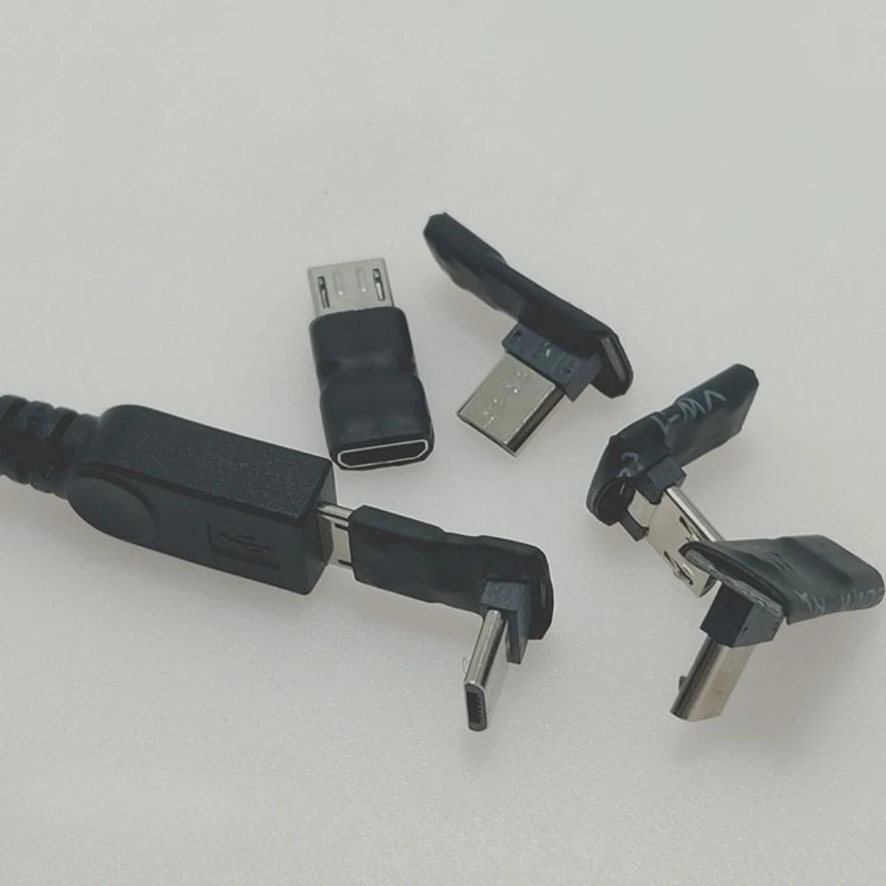 90 Usb Links & Rechts & Up & Down Schuine Micro 5pin Female Naar Micro Usb Male Data Adapter mini Usb Connector Plug