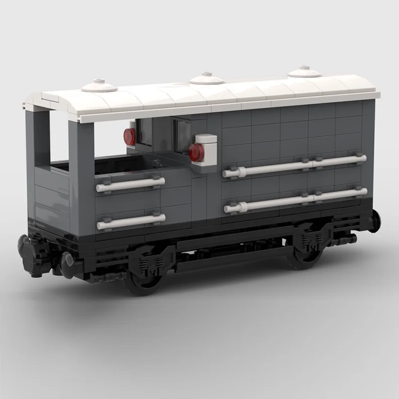 City Car Model MOC Building Bricks Passenger Train Brake Van Modular Technology Gifts Holiday Assemble Children Toys Suit