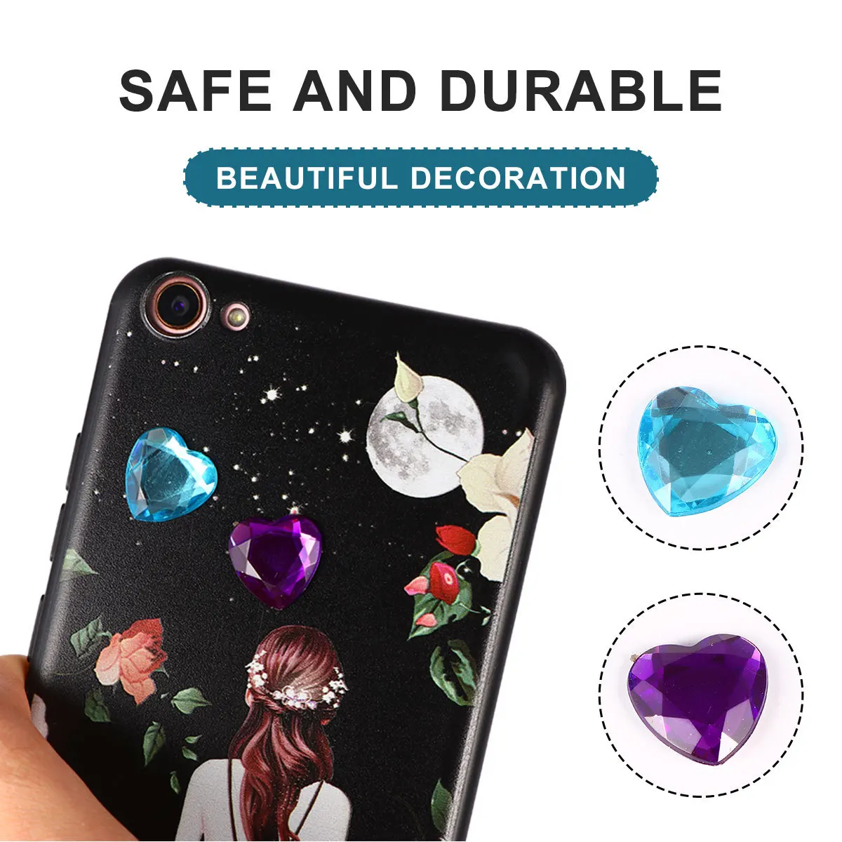 

3pcs Crystal Stone Sticker Set Premium Acrylic Shining Gems For Diy Body Face Nail Art Decor Kids Costume Party Stickers