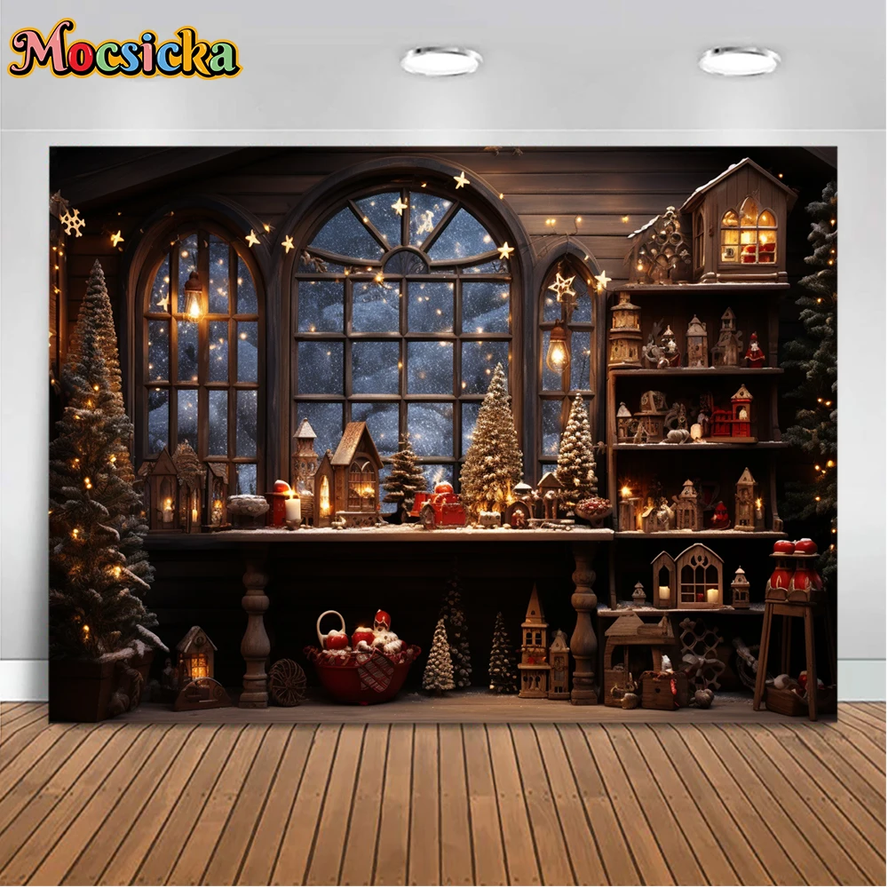 Mocsicka Weihnachten Winter Fotografie Hintergrund Weihnachts baum Sternen himmel Thema Urlaub Party Familie Kinder Foto Hintergründe Studio