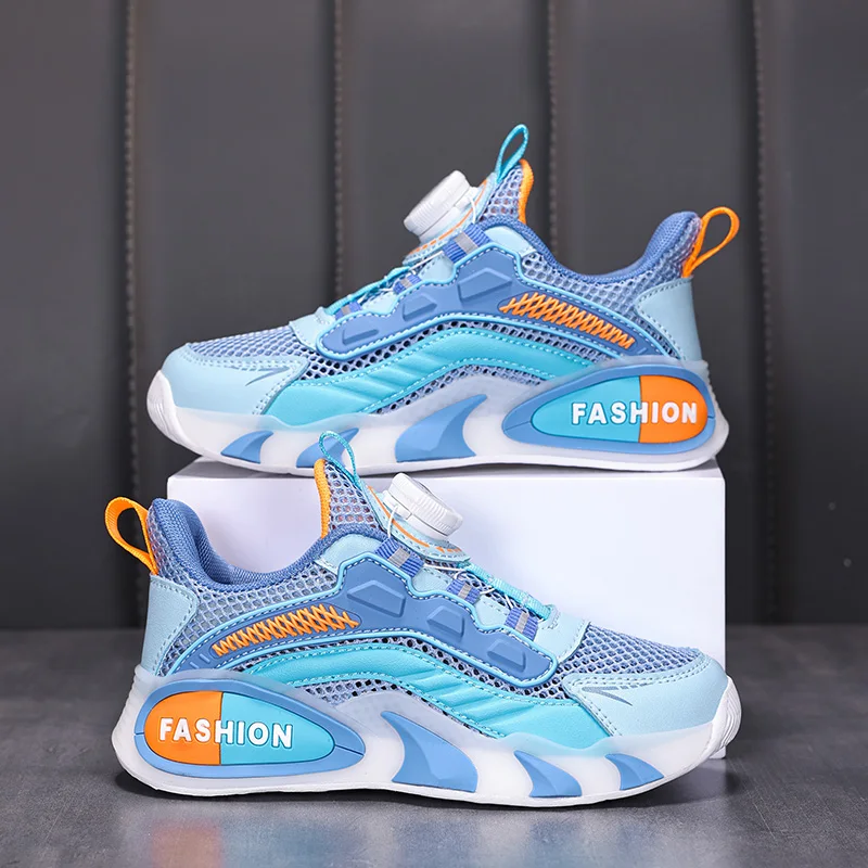 

Summer Breathable Single Mesh Boys Casual Sneakers Lightweight Anti Slip White Running Sports Shoes
