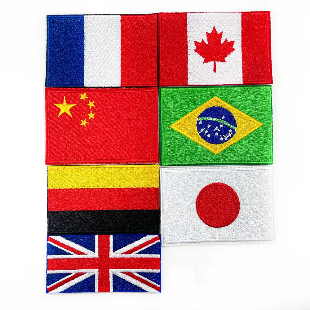 National Flag Embroidery Patches for Jackets Hats Bags Sewing Iron on Patch DIY Clothing Decor