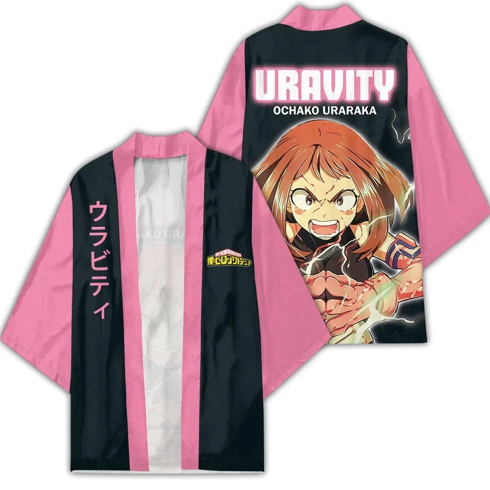 بلدي بطل الأكاديمية كيمونو كيمونو الرجال والنساء كيب سترة عادية ريشة عباءة أنيمي كيب تي شيرتات قصيرة الاكمام #4