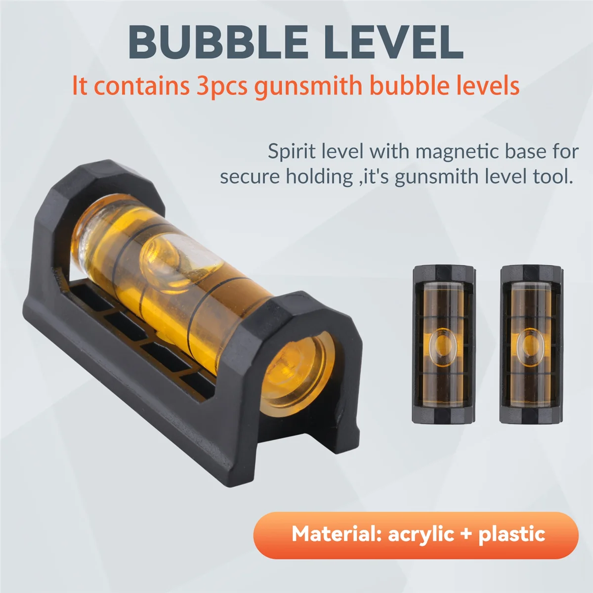 A48I 3Pcs Magnetic Gunsmith Level Scope Leveling Magnetic Bubble Spirit Levels Leveling Tool