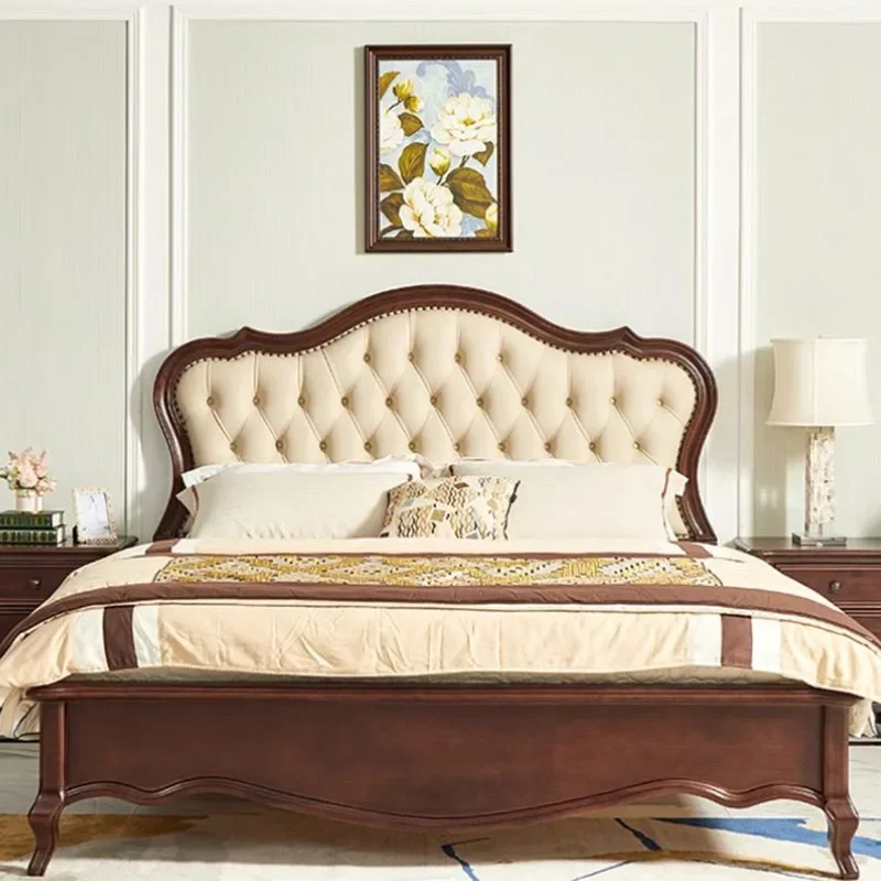 

Красивая кровать с деревянным каркасом, простой современный приставной столик для хранения в спальне, основания для кровати Queen, Twin King House Cama, супружеская мебель для дома