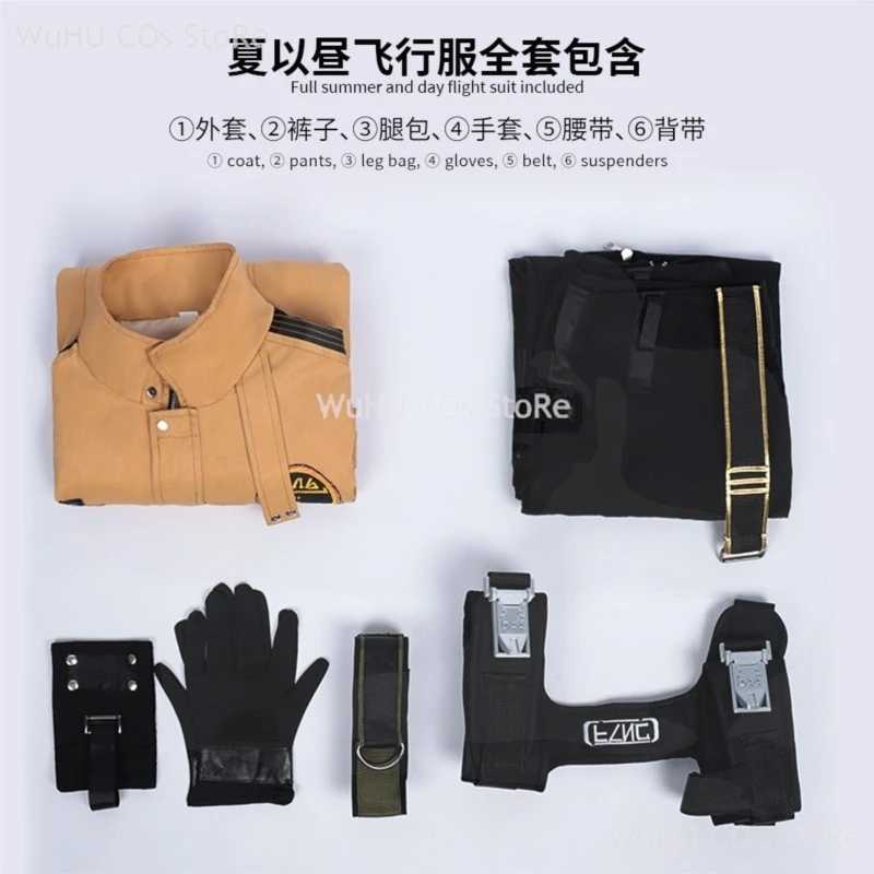 Brown Flying Jacket Supersonic Game Love And Deepspace Caleb Cosplay Costume Wig Uniforms Halloween Party Men Carnival Outfit