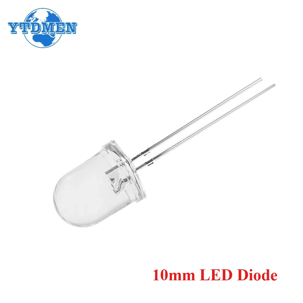 10/20PCS F10 10mm LED Blau Gelb Weiß 20mA Ultra Helle Runde LED Leuchtdiode Lampe