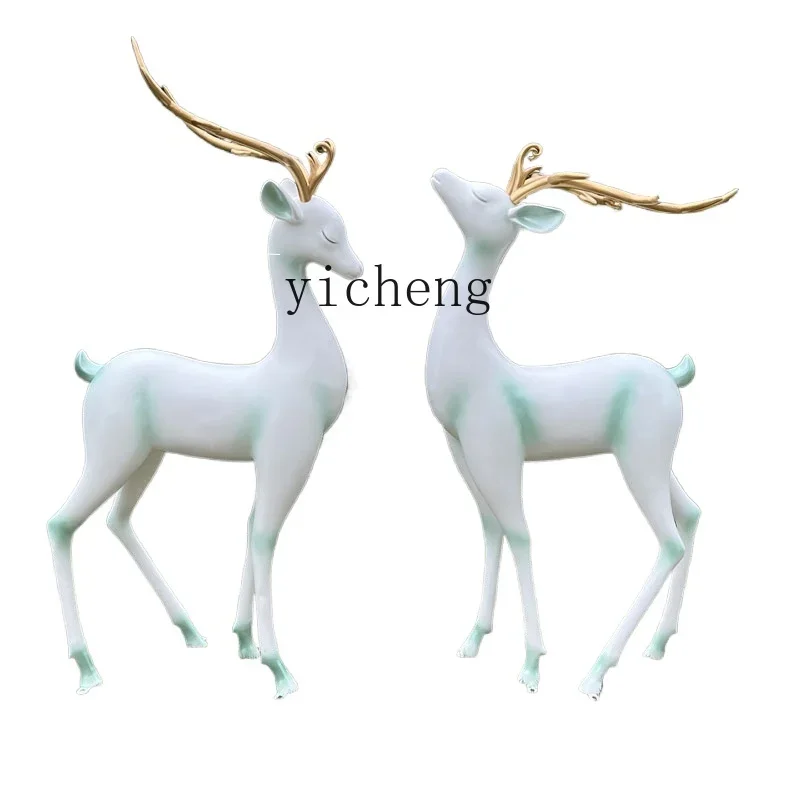 

TQH outdoor sika deer fiberglass sculpture garden landscape park community shopping mall lawn simulation animal decoration