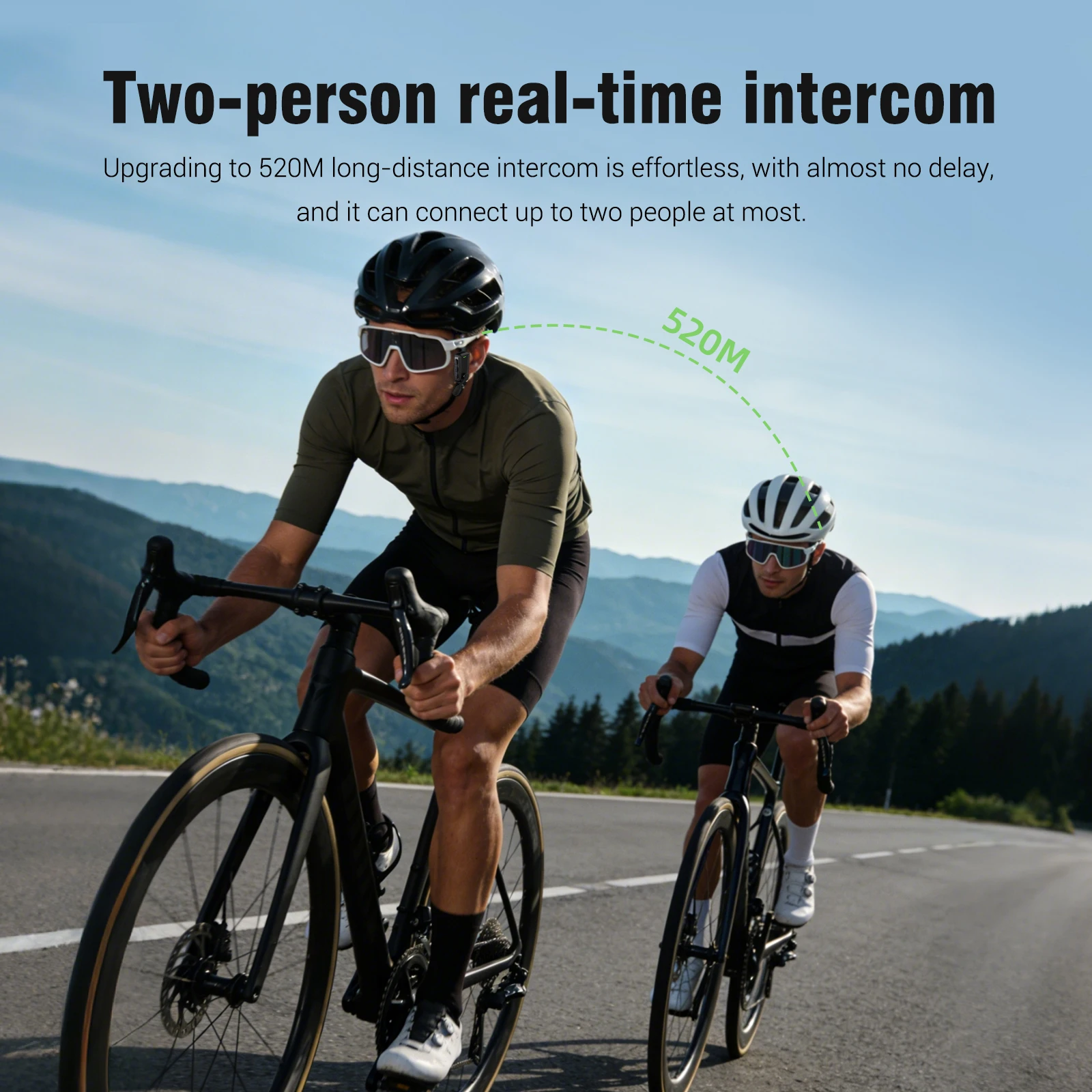 BT 6.0 Helmet Headphone with 520m Range Wireless BT Helmet Intercom Headset Wireless Headphone Earphones for Outdoor Cycling