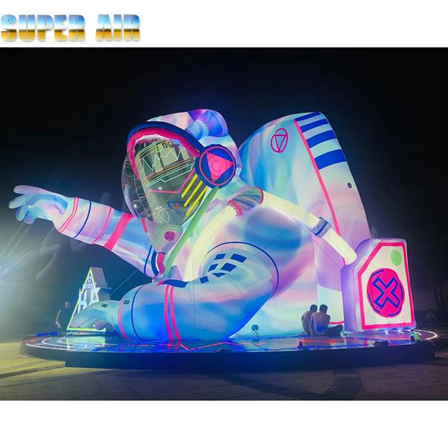 Giant lighting air outdoor inflatable cosmonaut model with led lighting for decoration