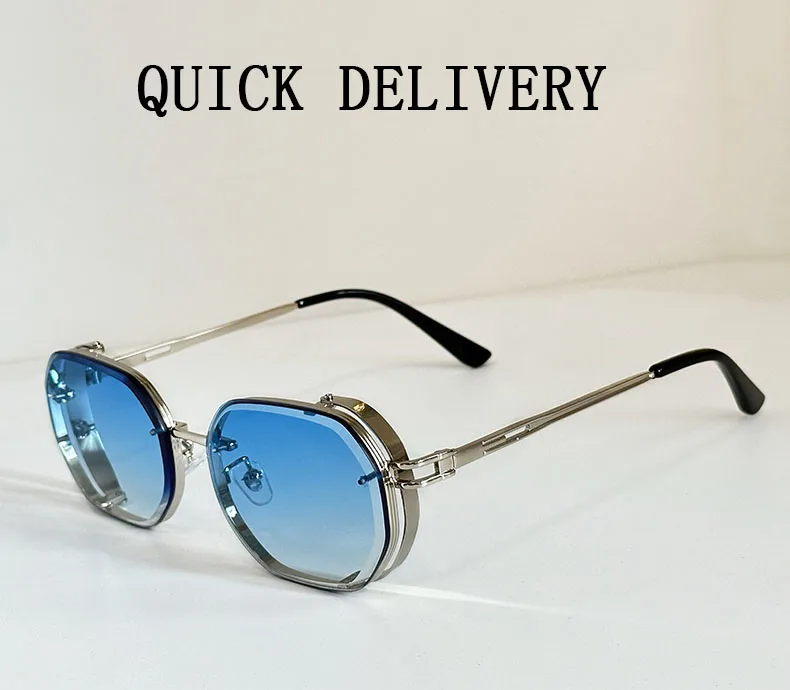2024 Steampunk Sonnenbrille Für Männer Modische Platz Punk Mode Gläser Designer Sonnenbrille Frauen Trendy Gafas De Sol Hombre – Detail 8