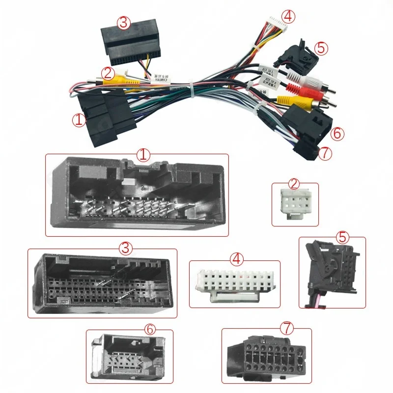 Quadlock Wiring Harness CAN Bus Decoder Car Android Head Unit Cable Adapter for Ford Kuga Focus Edge Explorer