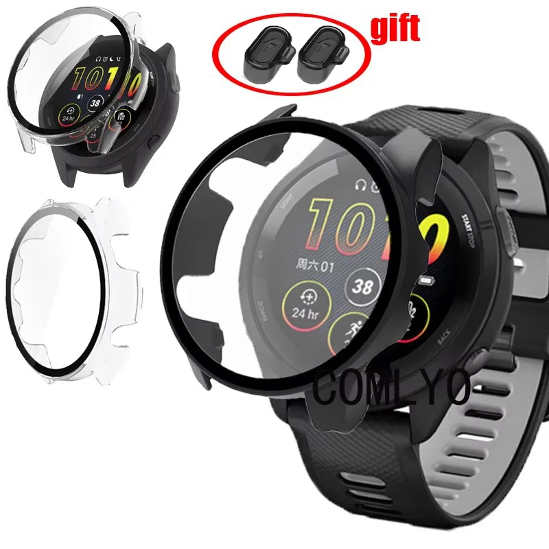

Для Garmin Forerunner 265 965, чехол для часов, бампер для ПК, защитная крышка из жесткого закаленного стекла, порт для зарядки, пылезащитная заглушка
