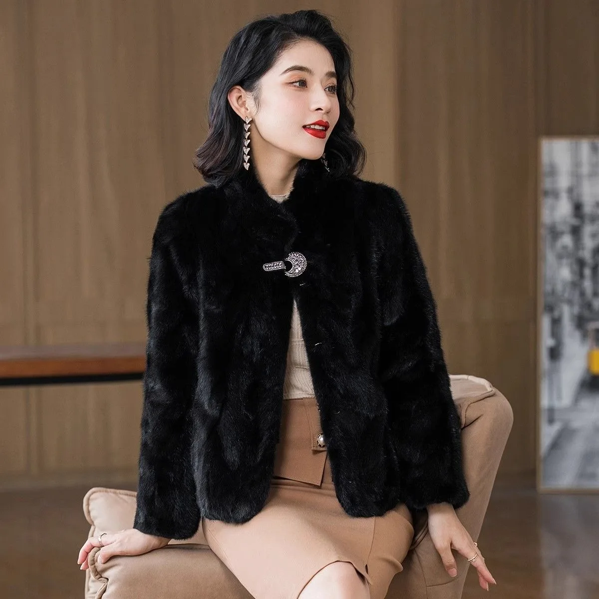 Hot-selling Fashion New Mink Fur Jacket Women Autumn Winter Real Mink Fur Coat High Quality Genuine Fur Short Street Clothing