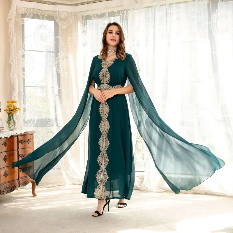

Abaya Femme Cape Bat Sleeve Women's Clothing Abayas for Women Turkish Dubai Ropa De Mujer Envio Gratis Women's Dress